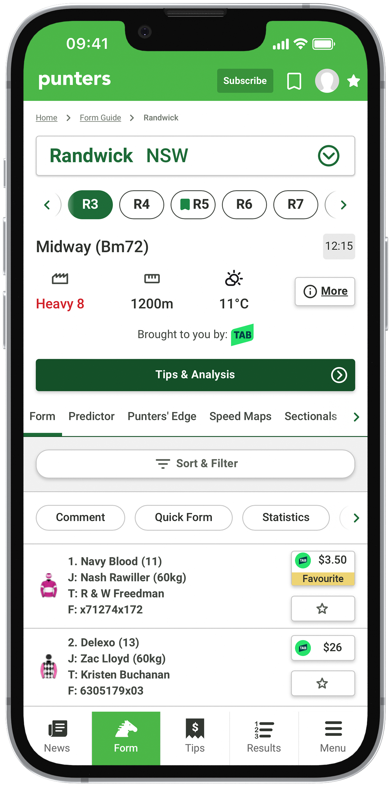 Punters mockup